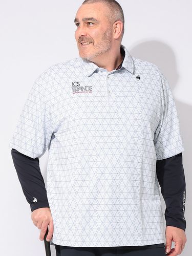 長袖 ポロシャツ GOLF 吸汗速乾 ストレッチ UPF50+ ジャガード