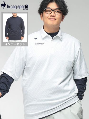 長袖 ポロシャツ GOLF 吸汗速乾 ストレッチ UPF50+ ジャガード