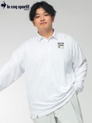 長袖 ポロシャツ GOLF 吸汗速乾 ストレッチ UPF50+ ジャガード