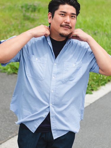 F.A.T. 半袖シャツ K.M. ＇CYANOBOX＇ 半袖 シャツ FAT ANIMAL 総メッシュ パナマ総柄 トップス アロハシャツ