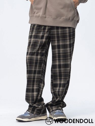 WOODENDOLL (ウッディンドール) ウール調 チェック柄 ワイドパンツ