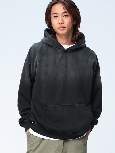 00's RECON フロントプリントパーカー　ブラック　裏起毛　7AS12 lilful パーカー 裏起毛フロントロゴバックプリントパーカー メンズ