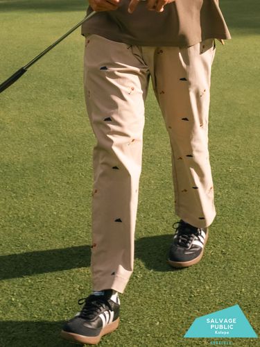 ロングパンツ GOLF ロゴ刺繍 ダブルニット L-LL メンズ 男性 ボトムス