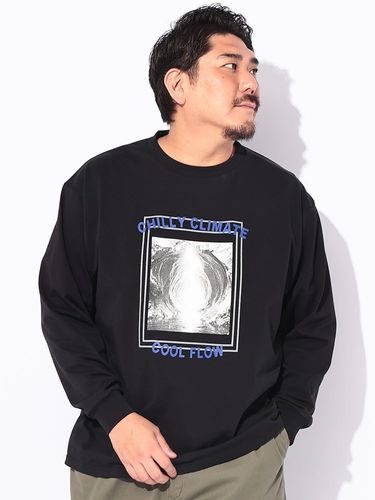 Tシャツ 長袖 メンズ 大きいサイズ 天竺 アウトドアバックプリント