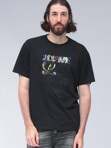 ロエベ　ロゴ刺繍tシャツ 美品 LOEWE ロエベ ロゴ刺繍 Tシャツ 22SS ホワイト フラワー M