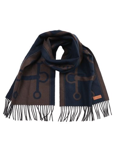 HERMES (エルメス) メンズ マフラー カシミヤ100％ フリンジ サングル