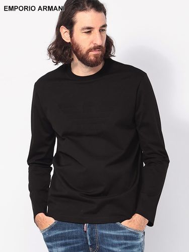 STONE ISLAND (ストーンアイランド) 胸ロゴ クルーネック 長袖 Tシャツ