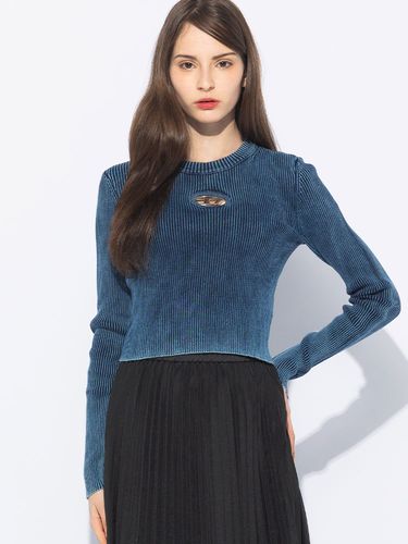 DIESEL (ディーゼル) カットアウトオーバルD 長袖 クロップドニット