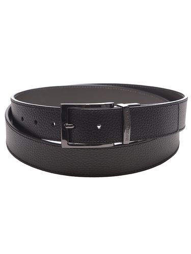 DIESEL　X09917　80　ベルト　ユニセックス　Dロゴプレート　ブラック DIESEL (ディーゼル) プルアップレザー Dロゴ バックル留め ベルト 1DR
