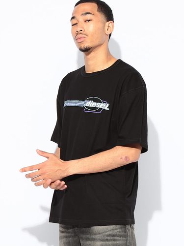 DIESEL (ディーゼル) トロンプルイユ 総柄プリント クルーネック 半袖