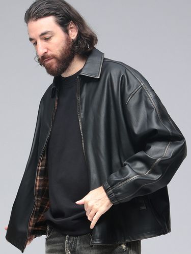 DIESEL (ディーゼル) デニム レザーコンビネーション ジップ ブルゾン