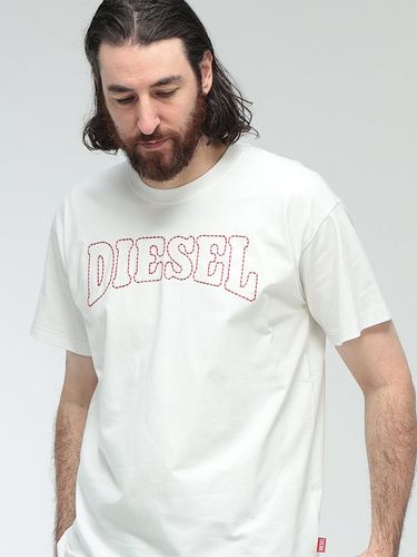 DIESEL Tシャツ 完売品　2024SS Diesel メンズ Tシャツ T-BOXT-N14 フロック ロゴ ヘビー ウェイト T