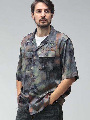 DIESEL (ディーゼル) メンズ シャツ 半袖 ドルフィンプリント 開襟