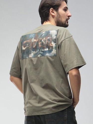 DIESEL (ディーゼル) メンズ Tシャツ 半袖 迷彩柄 ワンポイント クルー