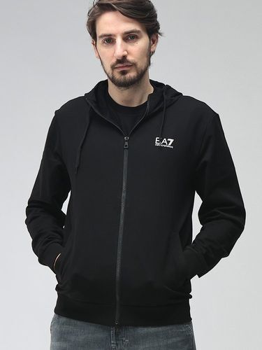 未使用 エンポリオアルマーニ EA7 パーカー フード ジップアップ 裏起毛 M EMPORIO ARMANI エンポリオアルマーニ 裏起毛 ロゴ刺繍 フルジップ