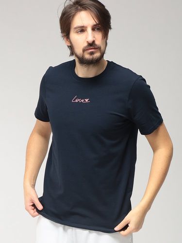 HERNO (ヘルノ) ロゴ刺繍 クルーネック 半袖 Tシャツ メンズ IT46 IT48