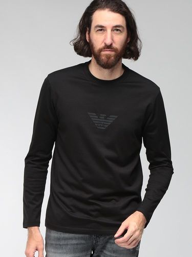 STONE ISLAND (ストーンアイランド) 胸ロゴ クルーネック 長袖 Tシャツ