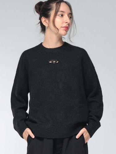 DIESEL (ディーゼル) カットアウトオーバルD 長袖 クロップドニット