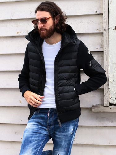 正規商品…MONCLER ニット ダウンジャケット ウールサイズ1 M MONCLER (モンクレール) ウール スタンドカラー ニットダウン