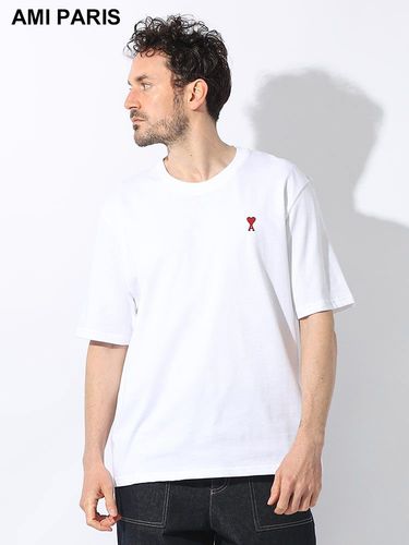 AMI PARIS (アミパリス) ワンポイント クルーネック 長袖 Tシャツ Ami