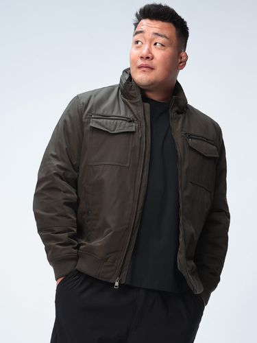 中綿ジャケット GOLF ハーフボタン クルーネック 3L-6L アウター プル