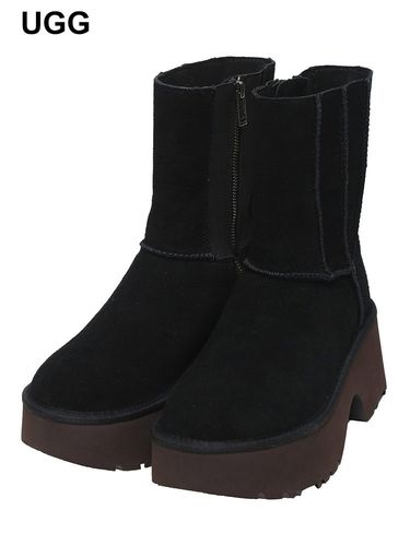 UGG (アグ) 厚底 ショート ムートンブーツ エスミーレザーブーツ 2way