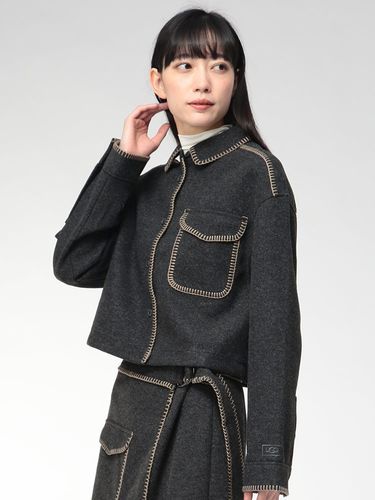 EMPORIO ARMANI (エンポリオ アルマーニ) スカーフカラー ブークレ風