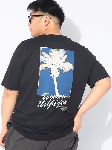 Tシャツ 半袖 メンズ 大きいサイズ ネックロゴ バックデザイン クルー