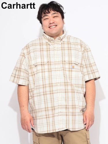 シャツ 長袖 メンズ 大きいサイズ ワンポイント ボタンダウン ワーク