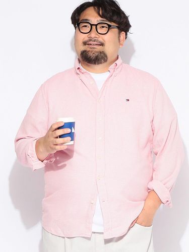 シャツ 長袖 メンズ 大きいサイズ リネンツイル ダブルポケット