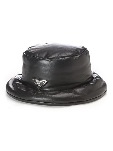 PRADA プラダ　トライアングルロゴレザーバケットハット PRADA (プラダ) レディース バケットハット トライアングル ロゴ ワン