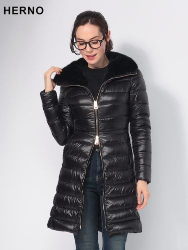 HERNO (ヘルノ) フェイクファー フルジップ ダウンジャケット