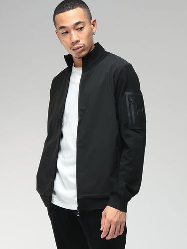 極美品 HUGO BOSS シルク 混 ニット 切り替え 中綿 ブルゾン S HUGO BOSS（ヒューゴ・ボス） ブルゾン メンズ ロゴ ニット 切り替え