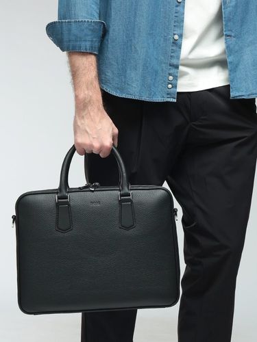 HUGO BOSS (ヒューゴボス) メンズ ブリーフバッグ ミニロゴ シボレザー