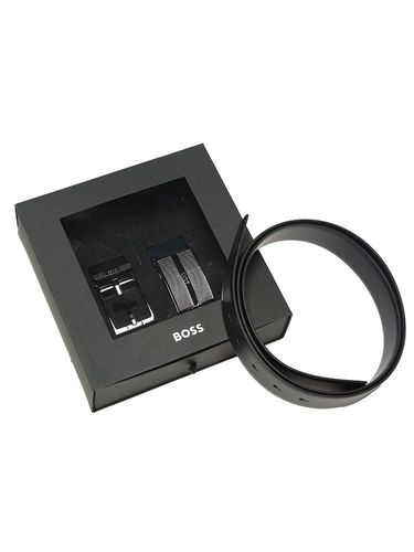 HUGO BOSS (ヒューゴボス) メンズ ベルト レザーメッシュ ピンバックル