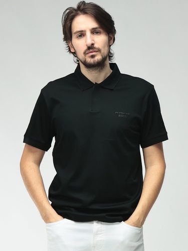 HUGO BOSS (ヒューゴボス) メンズ ポロシャツ 半袖 ハーフジップ