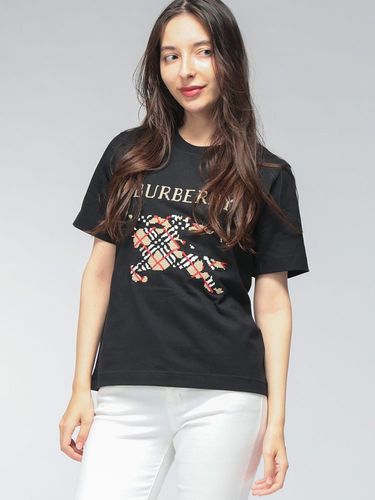 BURBERRY (バーバリー) レディース Tシャツ 半袖 ロゴ 刺繍 ナイト