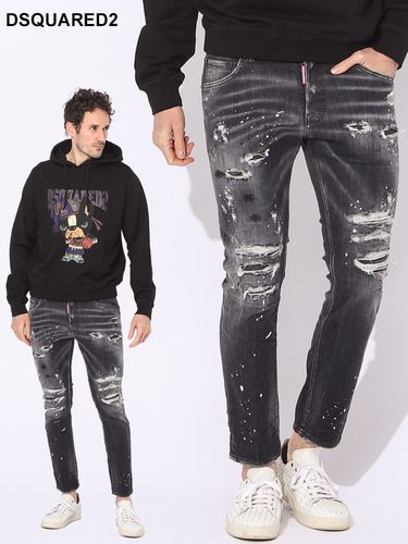 DSQUARED2 (ディースクエアード) ダメージ ボタンフライ ジーンズ