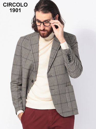 CIRCOLO 1901 (チルコロ1901) ストレッチ モノトーンチェック シングル
