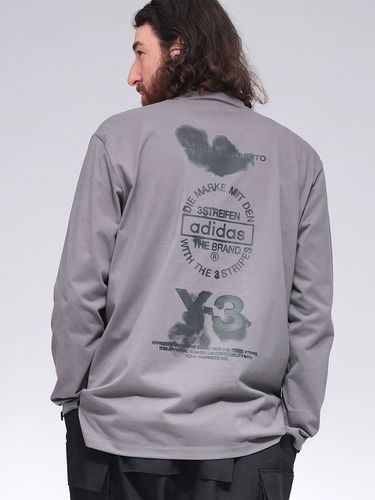 Y-3 (ワイスリー) バックプリント クルーネック 長袖 Tシャツ Y3KE5094
