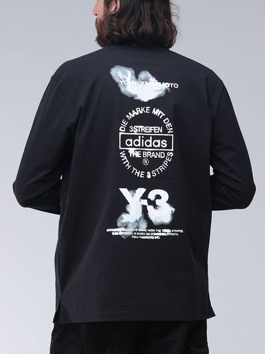 Y-3 (ワイスリー) バックプリント クルーネック 長袖 Tシャツ Y3KE5094