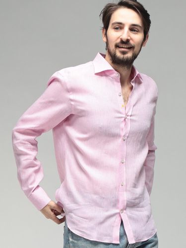 GIANNETTO (ジャンネット) シアサッカー ホリゾンタルカラー 長袖