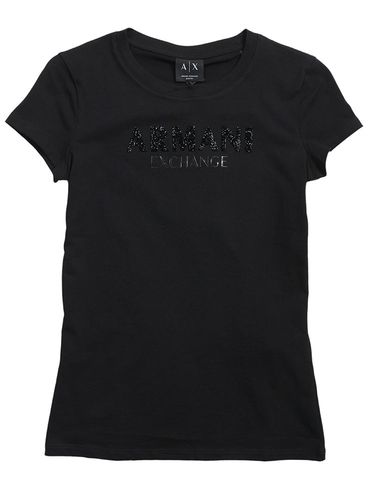 美品 エンポリオアルマーニ 半袖Tシャツ レディース ブラック サイズL EMPORIO ARMANI tシャツ 「エンポリオ アルマーニ」Tシャツ ロゴ