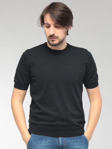 GRANSASSO (グランサッソ) シルク 半袖 スキッパー ポロシャツ IT48