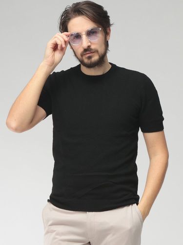 GRANSASSO (グランサッソ) シルク 半袖 スキッパー ポロシャツ IT48