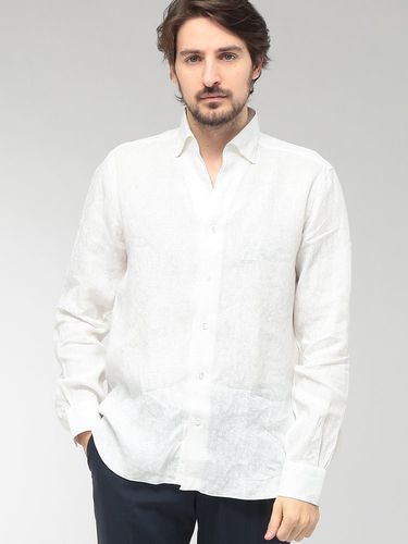 エトロ　刺繍ホワイト長袖シャツ ETRO (エトロ) ペイズリー柄 長袖 シャツ ETMRIB0001AQ043 メンズ 39