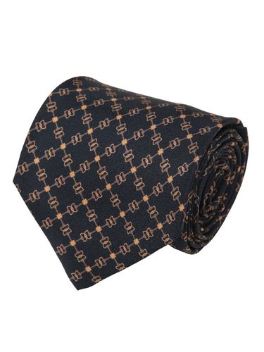 GUCCI (グッチ) シルク100％ ダミエジャガード 総柄 ネクタイ