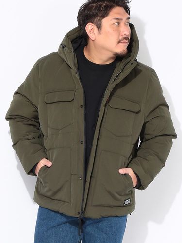 中綿 ジャケット フード 総柄プリント フルジップ アウター ブルゾン