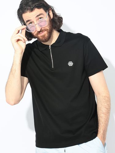 GRANSASSO (グランサッソ) シルク 半袖 スキッパー ポロシャツ IT48