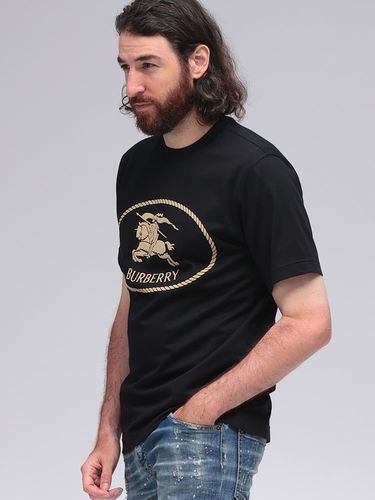 BURBERRY (バーバリー) ビッグEKDプリント クルーネック 長袖 Tシャツ